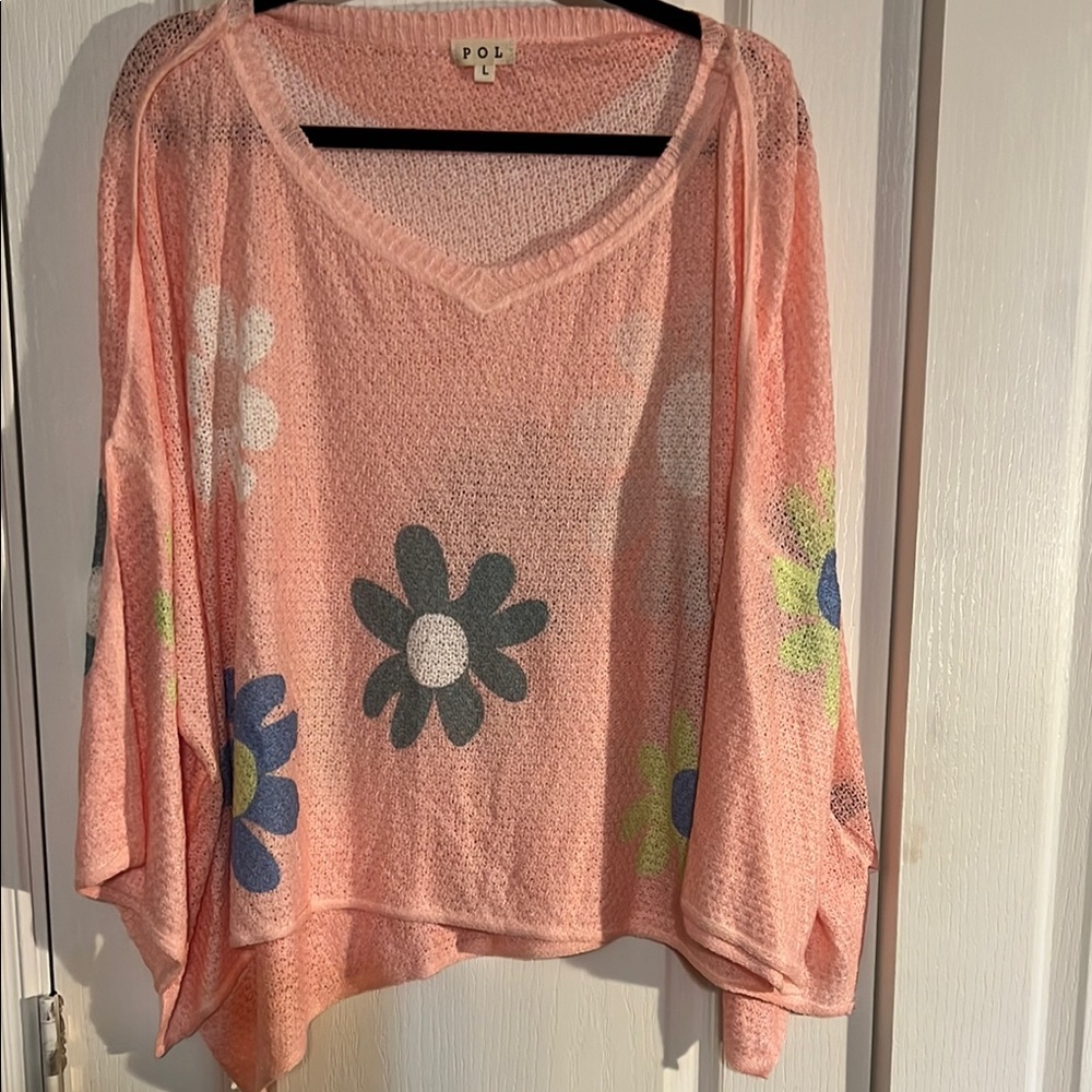 POL Pink Floral Sweater